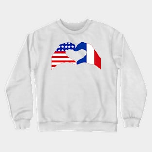 We Heart USA & France Patriot Flag Series Crewneck Sweatshirt